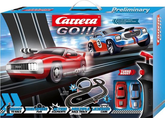Carrera Go!!! - Smoking Tires Racebaan + 2 Auto's met Licht 490 cm | bol.com