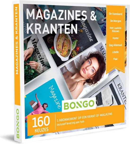 Bongo Bon België - Magazines & Kranten Cadeaubon - Cadeaukaart cadeau voor man of vrouw | 160 kranten en magazines: Humo, De Tijd, Knack, Dag Allemaal, HLN en meer