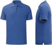 Senvi - Fit Polo - Getailleerd - Maat XXXL (3XL) - Kleur Royal Blauw Melee - (Zacht aanvoelend)