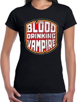 Halloween blood drinking vampire verkleed t-shirt zwart voor dam 2XL