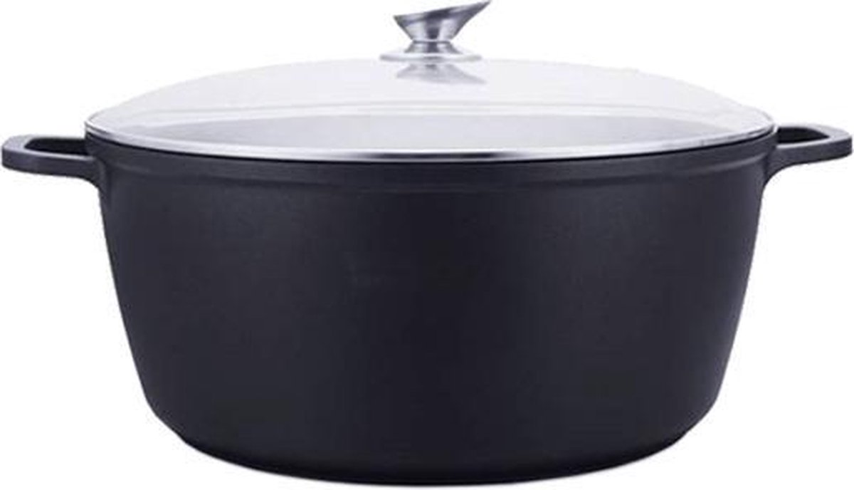 Kookkunst Holland braadpan met glazen deksel marmeren coating - inductie - Ø 36 cm