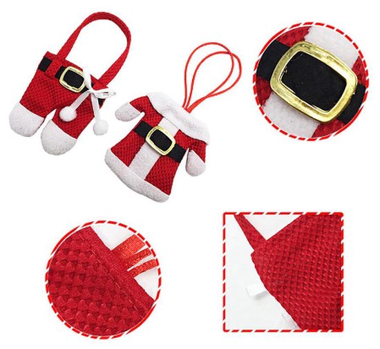Bestekhouder Kerst - Bestek Hoesjes - Tafel Houders - Kerstmis Decoratie - Versiering - 2 sets