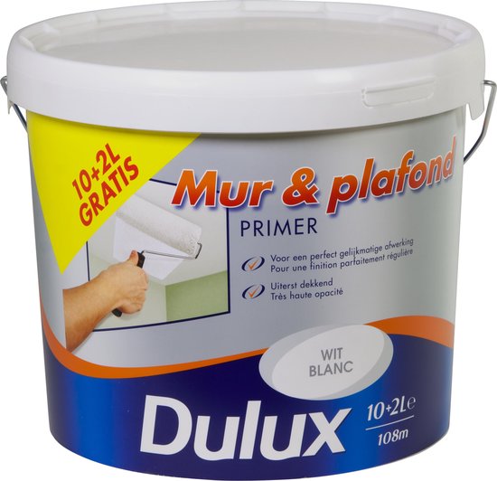Dulux Muur & Plafond Primer - Wit - 12L