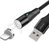 DrPhone Magnetische 360 Lightning 3A USB-kabel - Snel opladen + Dataoverdracht met LED indicator