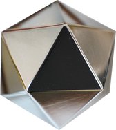 Geometrisch kerstbal 10 cm zilver