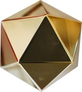 Geometrisch kerstbal 15 cm goud