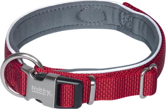 Nobby Comfort Hondentuigje Classic Preno – Rood – Met Neopreen Vulling, Reflecterende Strepen – Ideaal Voor Bulldogs & Mopshonden – Maat L (50-60 Cm)