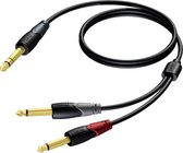 Procab CLA721 6,35mm Jack stereo - 2x 6,35mm mono splitter kabel - 1,5 meter