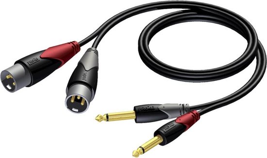 Procab CLA708 2x XLR (m) - 2x Câble audio Jack 6.35mm (m) - 3 mètres