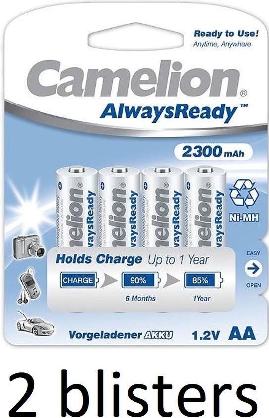 Camelion AA oplaadbare batterijen 2300mah - 8 stuks | bol.com