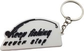 Akyol - Keep fishing never stop Sleutelhanger - Vissen - de echte vissers - vissen - vis - fishing - 0.8 x 0.6 CM