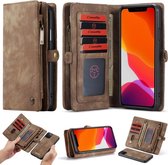 Let op type!! CaseMe-008 Detachable Multifunctional Horizontal Flip Leather Case with Card Slot & Holder & Zipper Wallet & Photo Frame For iPhone 11 Pro(Brown)