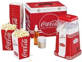 Retro Popcornmaker met accessoires in Coca Cola opbergblik