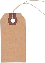 18x Cadeaulabels kraftpapier/karton 9 cm - Cadeau tags/etiketten - Cadeau versieringen/decoratie