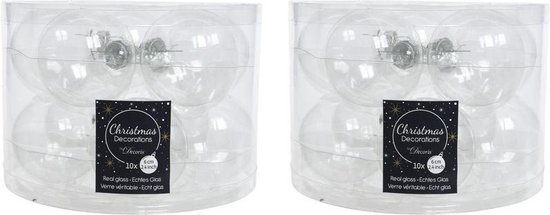 20x Transparante kerstversiering kerstballen glas - 6 cm - kerstballen kerstversiering