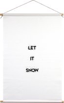 Let it snow | Textielposter | Textieldoek | Wanddecoratie | 45 CM x 65,7 CM | Kerst | Kerstdecoratie