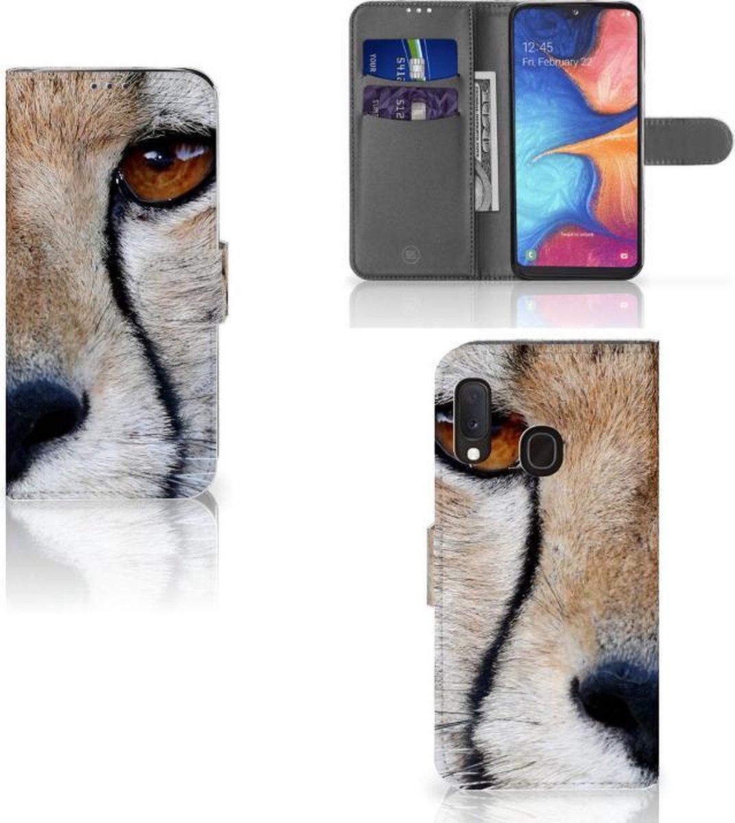 Samsung Galaxy A20e Telefoonhoesje met Pasjes Cheetah