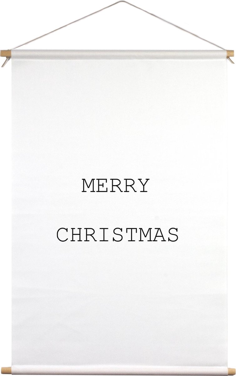 Merry christmas | Textielposter | Textieldoek | Wanddecoratie | 45CM x 67,5CM | Kerst | Kerstdecoratie