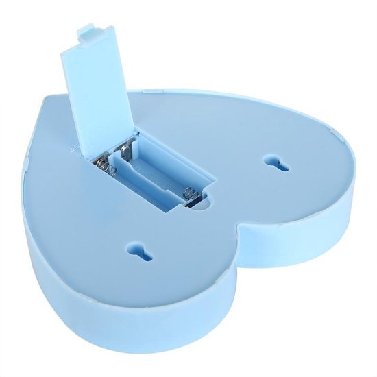 Creatieve hart vorm warm witte LED decoratie licht 2 x AA batterijen Powered partij Festival tafel bruiloft lamp nachtlampje (blauw) — afbeelding 4