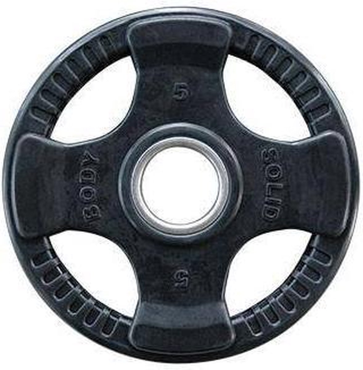 Body-Solid - Gekleurde Rubberen Olympische Halterschijven 50 mm ORCK - per stuk - 5 kg - Zwart - Gewicht Schijf - Sport Gewichten - Fitness - Per Stuk