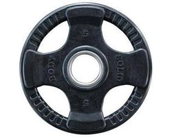 Body-Solid - Gekleurde Rubberen Olympische Halterschijven 50 mm ORCK - per stuk - 5 kg - Zwart - Gewicht Schijf - Sport Gewichten - Fitness - Per Stuk
