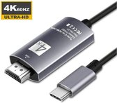 DrPhone USB-C naar HDMI Adapter kabel - 4K 60Hz - HDTV Adapter - Type-C naar HDMI-kabel - Grijs