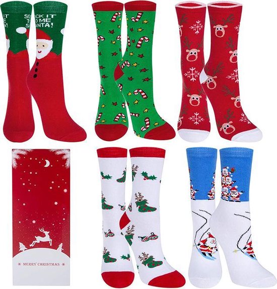 Kerstsokken Giftbox - Set van paar - Kerstcadeau Warme sokken - Variant 1 |
