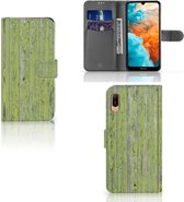 Smartphone Hoesje Huawei Y6 (2019) Book Style Case Green Wood