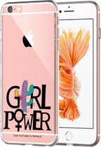 Apple Iphone 6 / 6S Transparant siliconen hoesje (Girl Power)