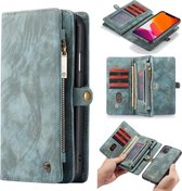 2 in 1 Leren Wallet + Case - iPhone 11 6.1 inch - Blauw - Caseme