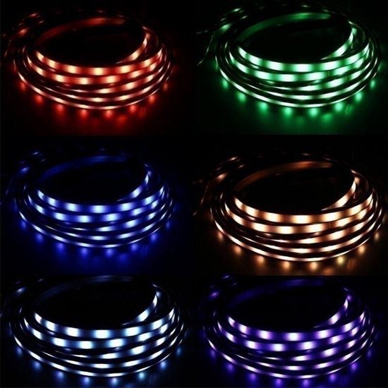 4 stks Waterdichte RGB Auto LED Decoratie Strip Underglow Neon Lamp 12... | bol.com