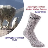 6 paar Norweger de orginele geitenwollen sokken- Maat 35-38