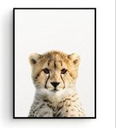 Postercity - Design Canvas Poster Baby Cheeta / Kinderkamer / Dieren Poster / Babykamer - Kinderposter / Babyshower Cadeau / Muurdecoratie / 40 x 30cm / A3