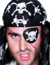Piratenooglapje - Piraat ooglapje zwart met doodshoofd