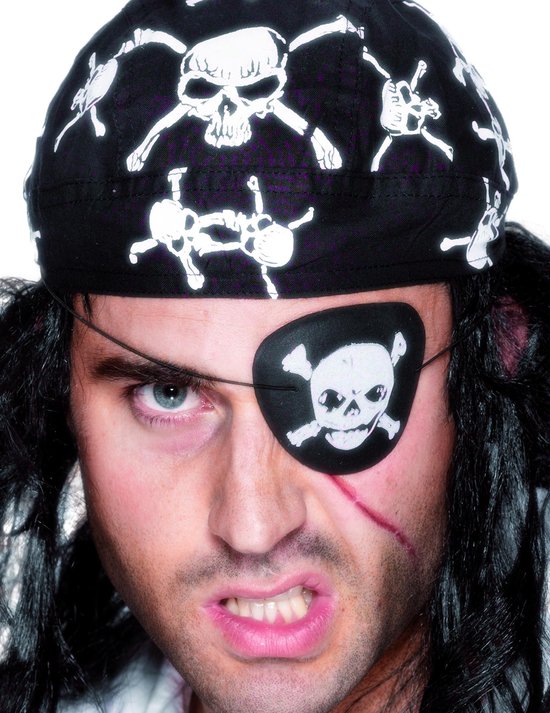 gesmolten Terughoudendheid krullen Piratenooglapje - Piraat ooglapje zwart met doodshoofd | bol.com