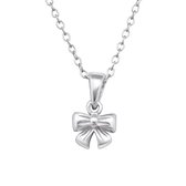 Joy|S - Zilveren strik hanger 6 x 5 mm met ketting 39 cm Sterling zilver 925