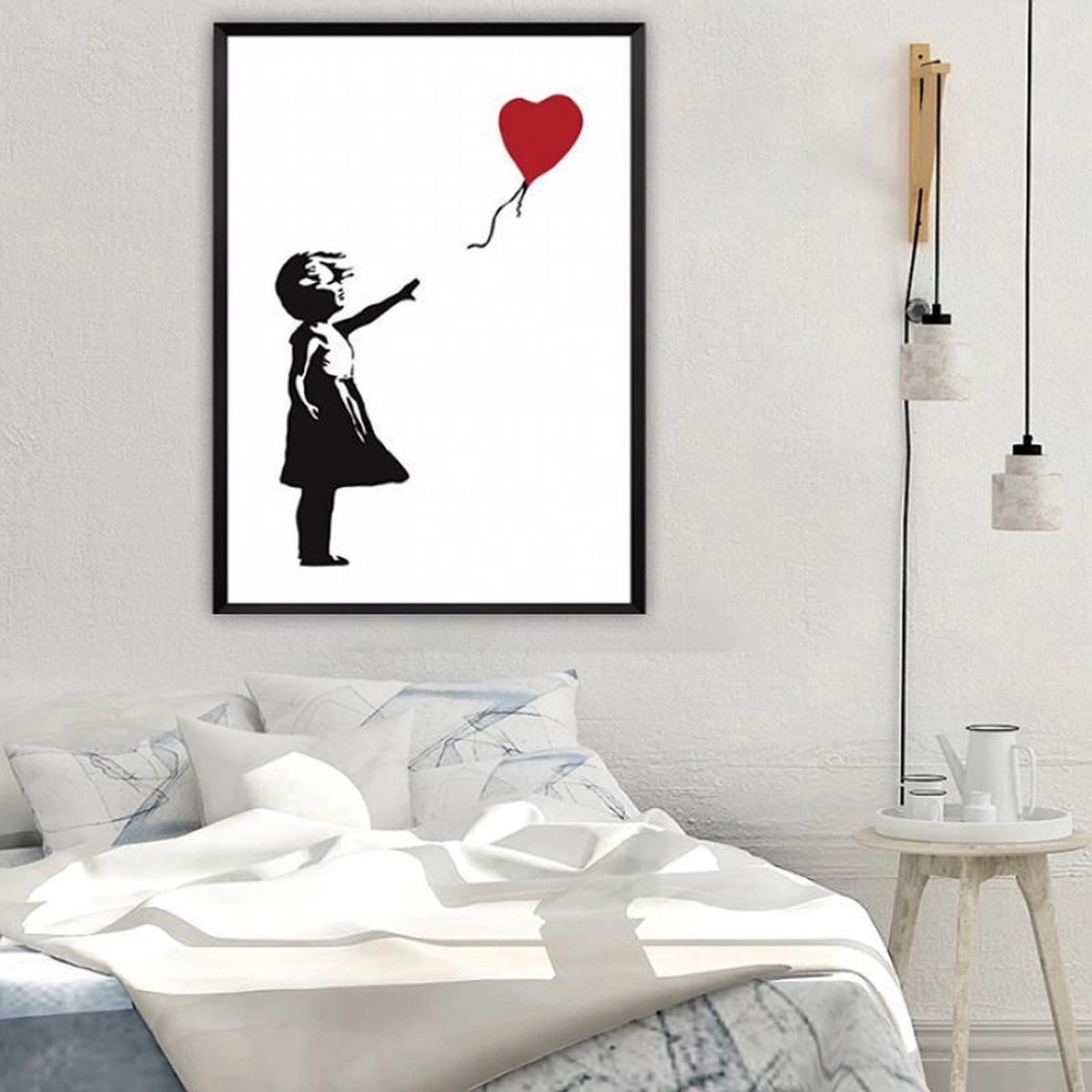 Allernieuwste Toile Peinture Banksy Graffiti Girl with Balloon vs