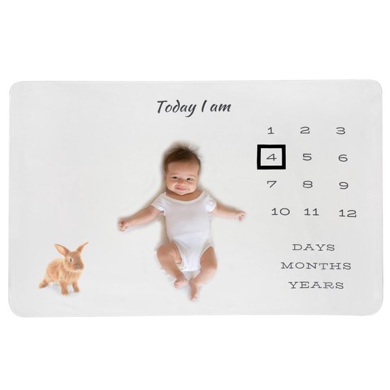 MXTIMWAN Baby Mijlpaaldeken Mijlpalen Deeken Gepersonaliseerde Geschenken, 130 x 100 cm
