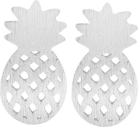 Sieraden - Oorbellen - Knopjes - Ananas - Zilverkleurig