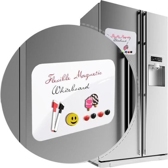 Glim - A4 magnetisch whiteboard - koelkast magneet - incl. 2 markers + 7  magneten | bol.com