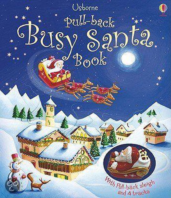 PullBack Busy Santa Book met plastic slee en 4 tracks