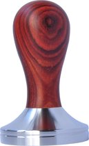 KoffieCanners Tamper Hout RVS 58mm Burgundy No2