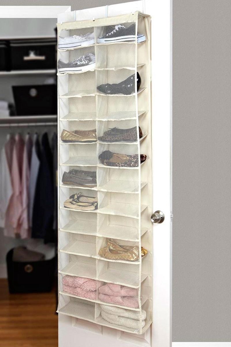 Schoenenrek Organizer 4 lagen, opvouwbare draagbare houten schoenenplank, schoenenrek voor hal, ruimtebesparing,50