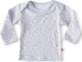 Little Label - baby shirt lange mouw - white dot - maat: 68 - bio-katoen