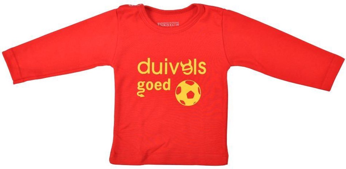 Rode Duivels - Baby - T-Shirt lange mouw - Duivels Goed - maat 74/80