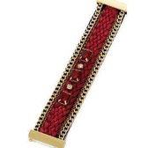 Statement Armband Ibiza Rood met Rode steen en Magneetsluiting