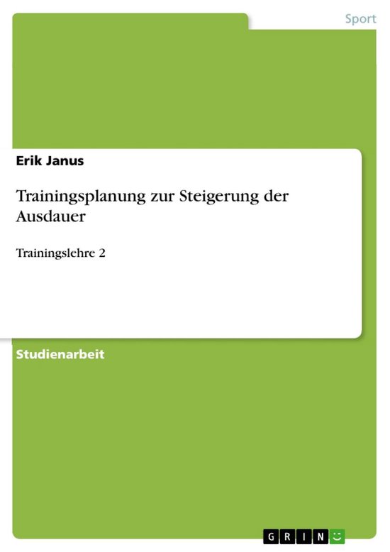 Trainingsplanung zur Steigerung der Ausdauer - cover