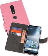 Booktype Telefoonhoesjes - Bookcase Hoesje - Wallet Case - Geschikt voor Nokia 4.2 - Roze