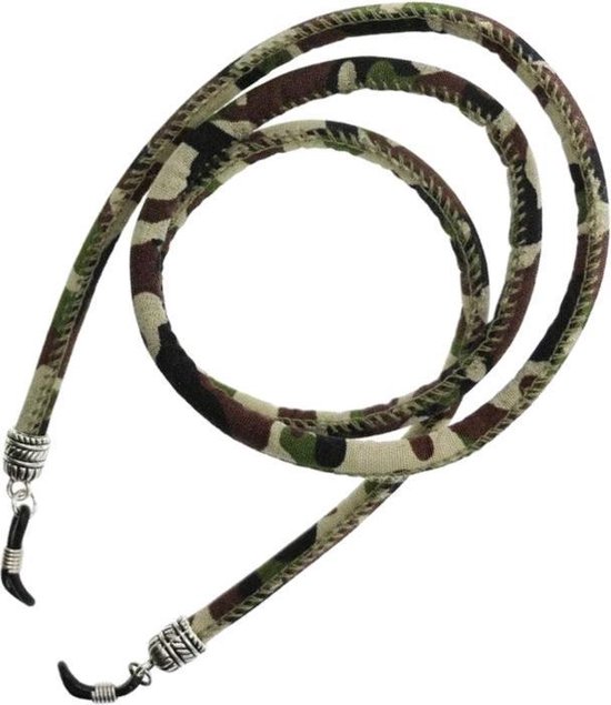 Fako Bijoux® - Brillenkoord - Camouflage - 6mm - 75cm - Groen