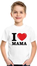 Wit I love Mama t-shirt kinderen L (146-152)